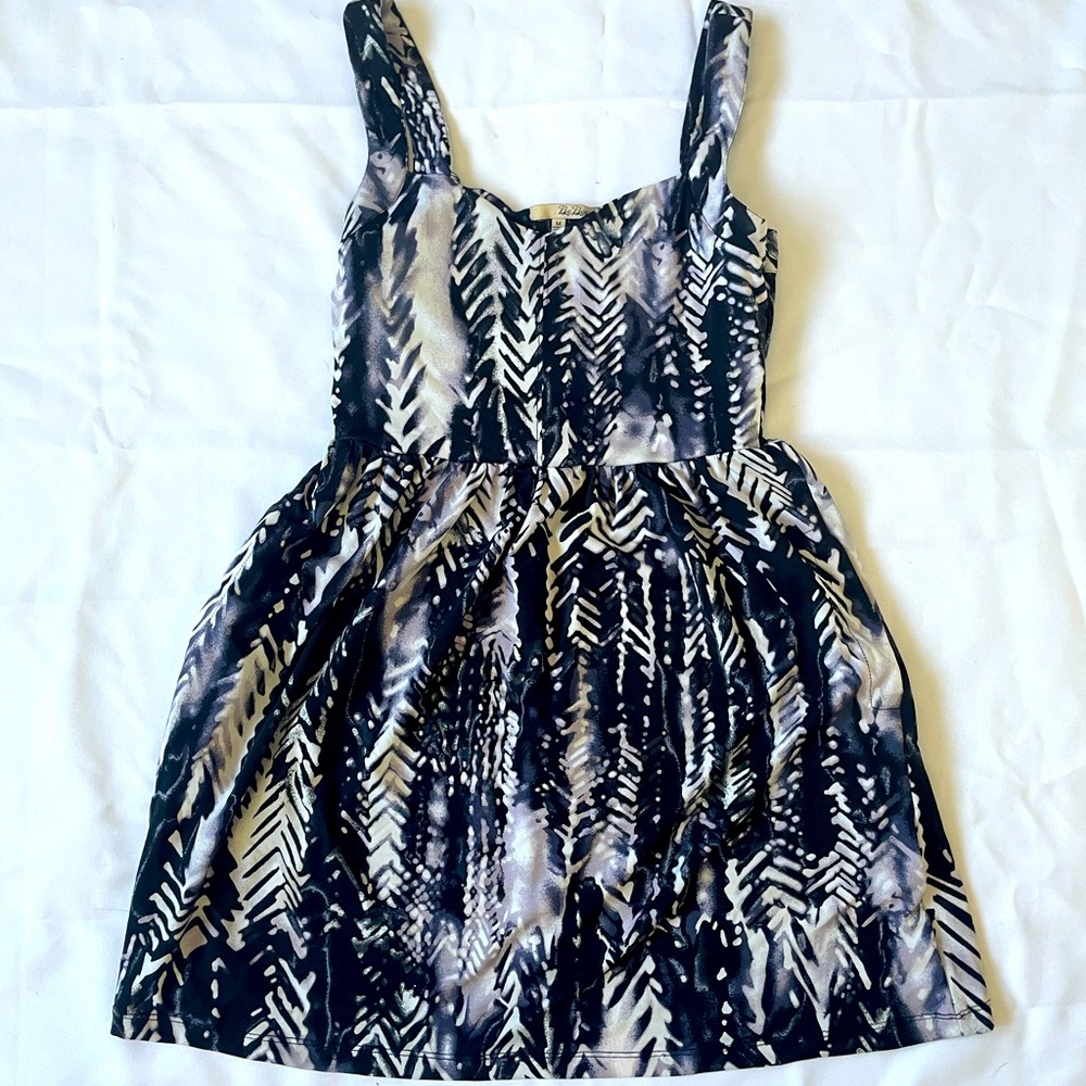Soft black and white tie dye dress